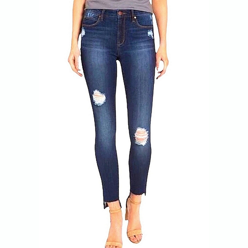 Leith Distressed Mid-Rise Skinny Jeans Sz. 27